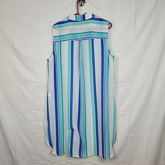 Turo By Vince Camuto Womens Multicolor Striped Sleeveless Swimset Cover Size XL - Picture 2 of 10